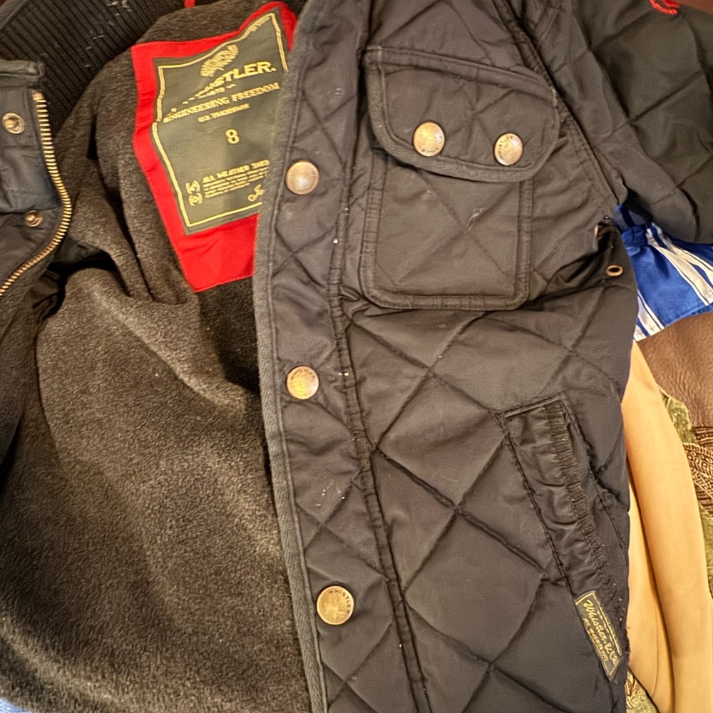 Joe Whistler Chore Barn Chore Coat Kid Quilted Double Secured Closure zip & butn